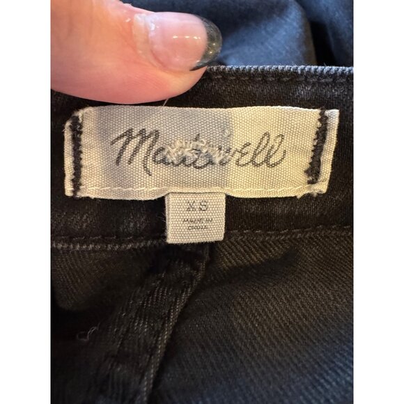 Madewell Overalls Women XS Washed Black Luna Denim Skinny Gothic Grunge Outdoor - Picture 10 of 11